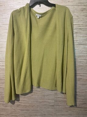 J. Jill Celery Green Open-Front Women's Cardigan